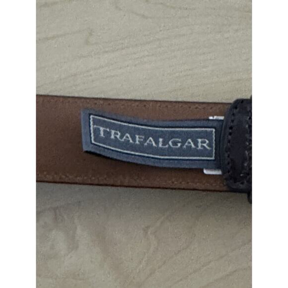 Trafalgar Cortina Bos Indicus Mens Sz 60 Clean Brown Big Tall Leather Dress Belt - Picture 2 of 6